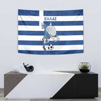 Greece Football Tapestry Dolphin Mascot Grunge Style - Wonder Print Shop