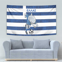 Greece Football Tapestry Dolphin Mascot Grunge Style - Wonder Print Shop