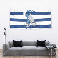 Greece Football Tapestry Dolphin Mascot Grunge Style - Wonder Print Shop