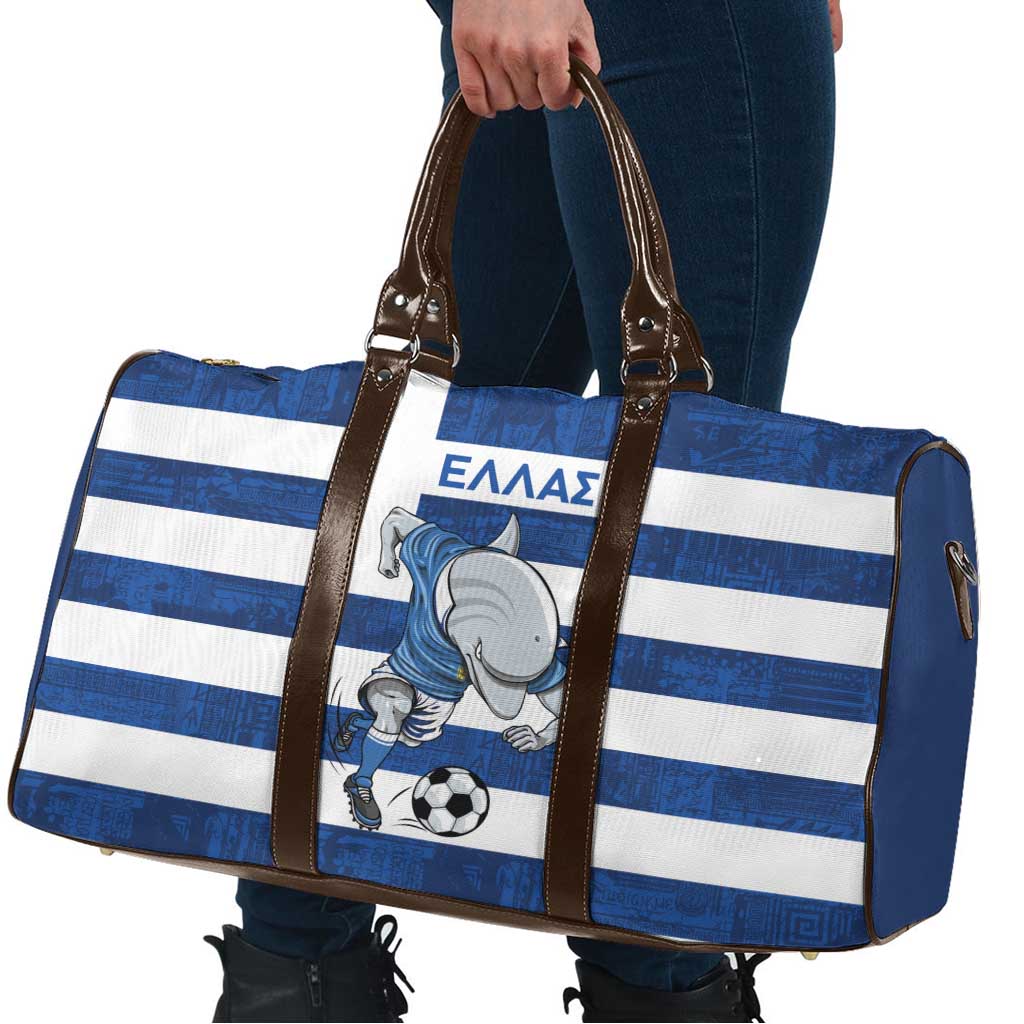Greece Football Travel Bag Dolphin Mascot Grunge Style - Wonder Print Shop