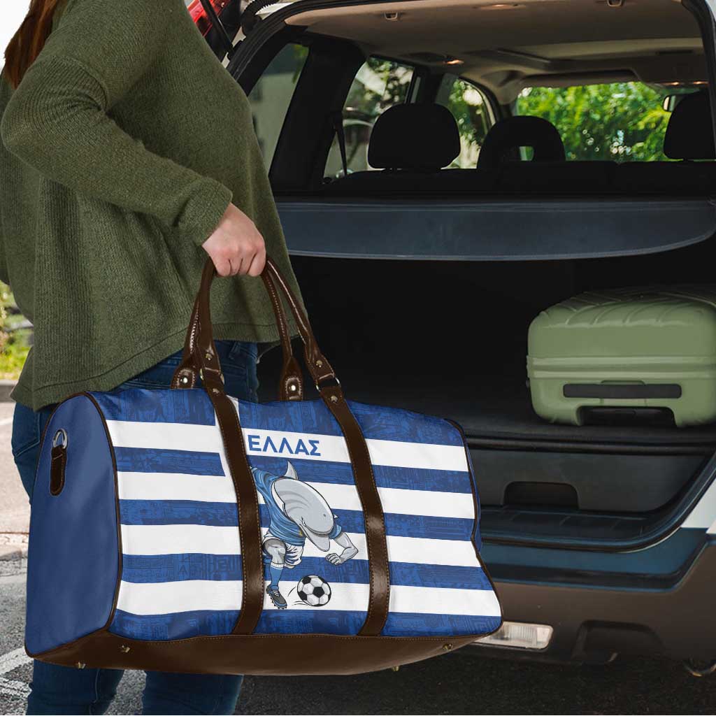 Greece Football Travel Bag Dolphin Mascot Grunge Style - Wonder Print Shop