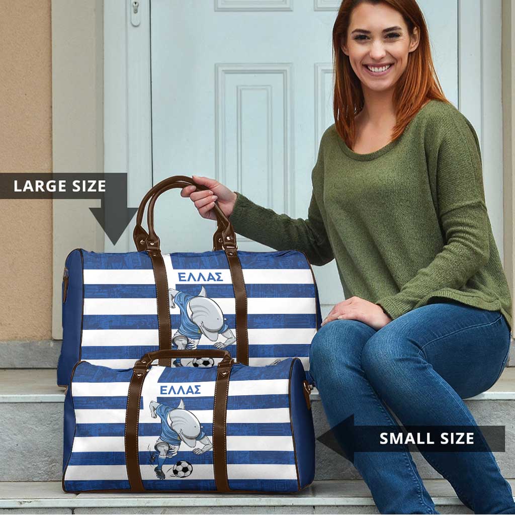 Greece Football Travel Bag Dolphin Mascot Grunge Style - Wonder Print Shop