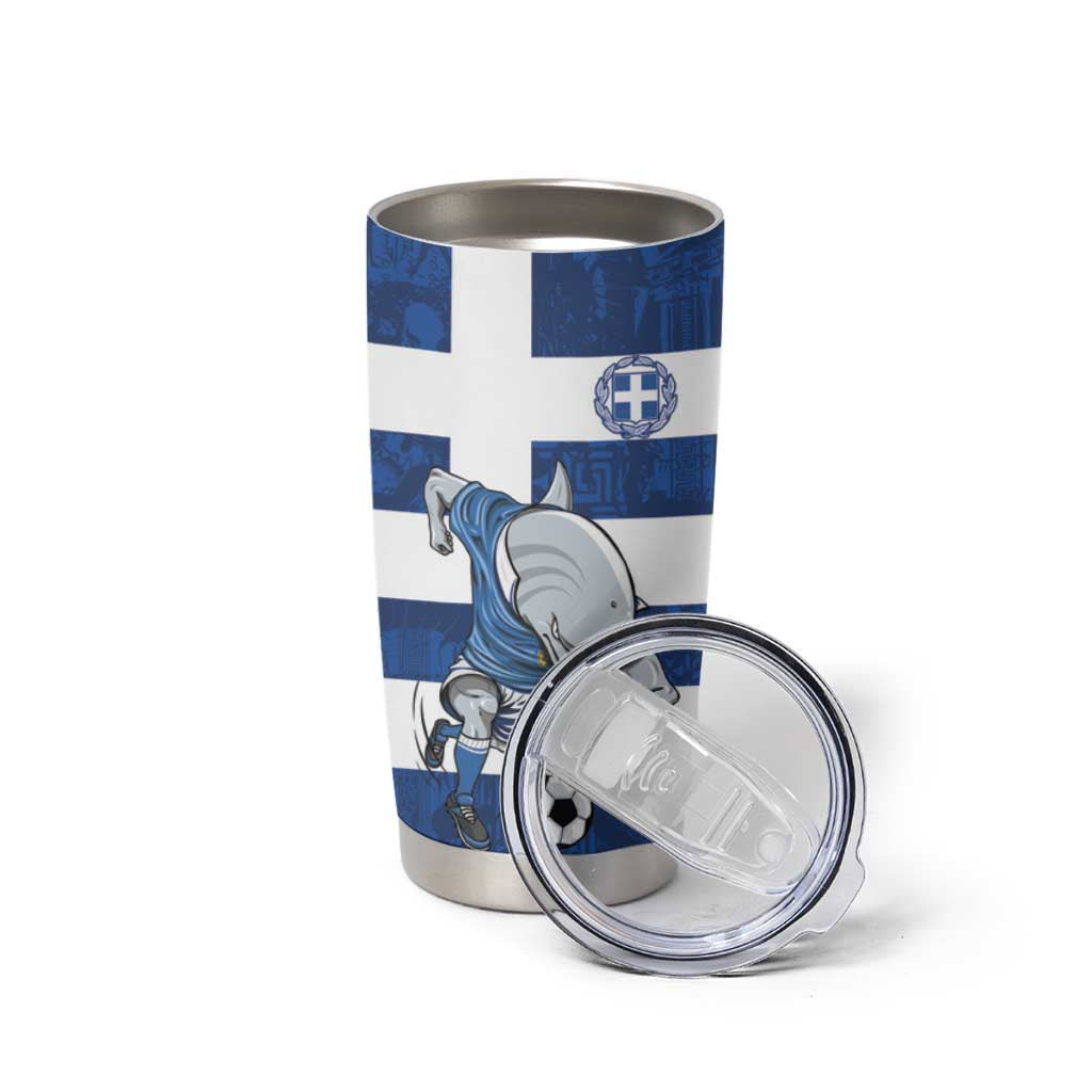 Greece Football Tumbler Cup Dolphin Mascot Grunge Style - Wonder Print Shop