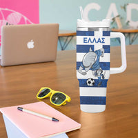Greece Football Tumbler With Handle Dolphin Mascot Grunge Style - Wonder Print Shop