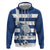 Greece Football Zip Hoodie Dolphin Mascot Grunge Style - Wonder Print Shop