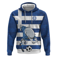 Greece Football Zip Hoodie Dolphin Mascot Grunge Style - Wonder Print Shop