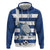Greece Football Zip Hoodie Dolphin Mascot Grunge Style - Wonder Print Shop