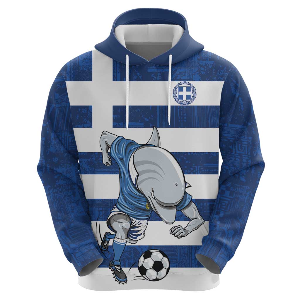 Greece Football Zip Hoodie Dolphin Mascot Grunge Style - Wonder Print Shop