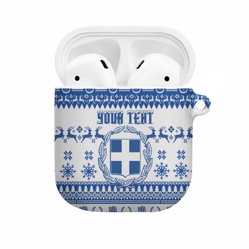 Personalized Christmas Greece Coat Of Arms AirPods Case Hellas Kala Christougena - Wonder Print Shop