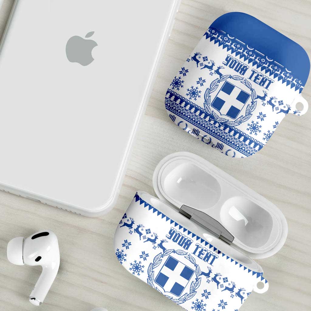 Personalized Christmas Greece Coat Of Arms AirPods Case Hellas Kala Christougena - Wonder Print Shop