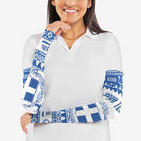 Personalized Christmas Greece Coat Of Arms Arm Sleeves Hellas Kala Christougena - Wonder Print Shop