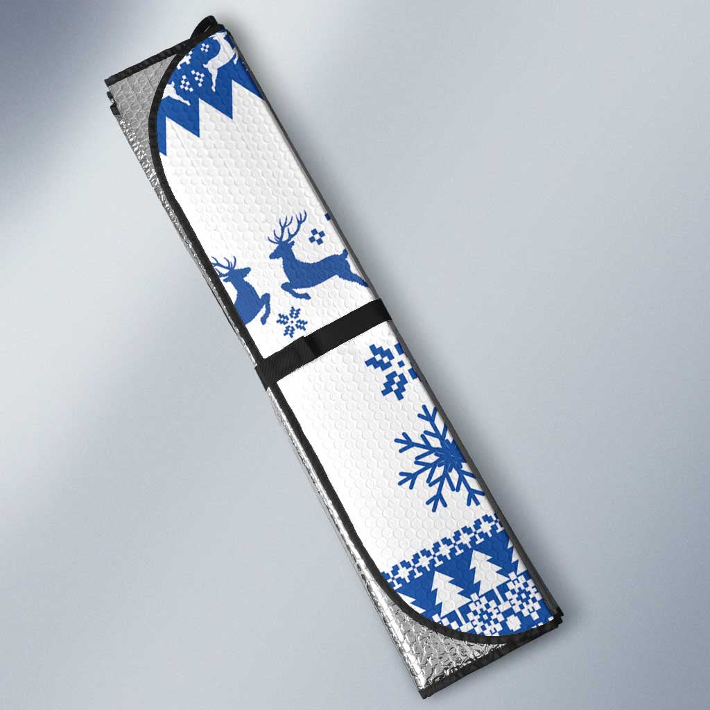 Personalized Christmas Greece Coat Of Arms Auto Sun Shade Hellas Kala Christougena - Wonder Print Shop