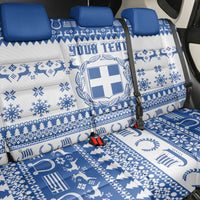 Personalized Christmas Greece Coat Of Arms Back Car Seat Cover Hellas Kala Christougena - Wonder Print Shop