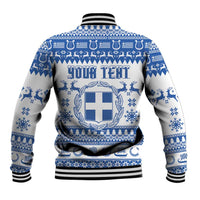 Personalized Christmas Greece Coat Of Arms Baseball Jacket Hellas Kala Christougena - Wonder Print Shop