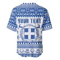 Personalized Christmas Greece Coat Of Arms Baseball Jersey Hellas Kala Christougena - Wonder Print Shop