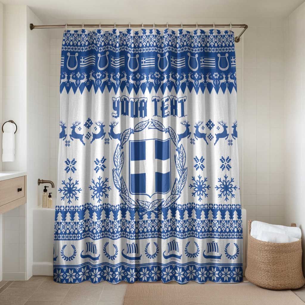 Personalized Christmas Greece Coat Of Arms Bathroom Set Hellas Kala Christougena - Wonder Print Shop