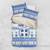 Personalized Christmas Greece Coat Of Arms Bedding Set Hellas Kala Christougena - Wonder Print Shop