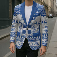 Personalized Christmas Greece Coat Of Arms Blazer Hellas Kala Christougena - Wonder Print Shop