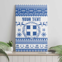Personalized Christmas Greece Coat Of Arms Canvas Wall Art Hellas Kala Christougena - Wonder Print Shop