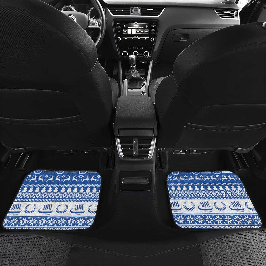 Personalized Christmas Greece Coat Of Arms Car Mats Hellas Kala Christougena - Wonder Print Shop