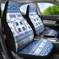 Personalized Christmas Greece Coat Of Arms Car Seat Cover Hellas Kala Christougena - Wonder Print Shop