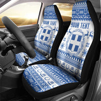 Personalized Christmas Greece Coat Of Arms Car Seat Cover Hellas Kala Christougena - Wonder Print Shop