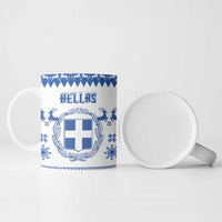 Personalized Christmas Greece Coat Of Arms Ceramic Mug Hellas Kala Christougena - Wonder Print Shop