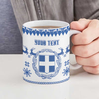 Personalized Christmas Greece Coat Of Arms Ceramic Mug Hellas Kala Christougena - Wonder Print Shop