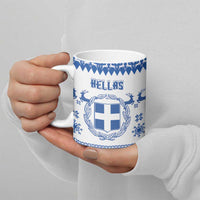 Personalized Christmas Greece Coat Of Arms Ceramic Mug Hellas Kala Christougena - Wonder Print Shop