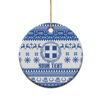 Personalized Christmas Greece Coat Of Arms Ceramic Ornament Hellas Kala Christougena - Wonder Print Shop