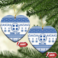 Personalized Christmas Greece Coat Of Arms Ceramic Ornament Hellas Kala Christougena - Wonder Print Shop