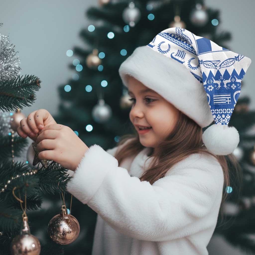 Personalized Christmas Greece Coat Of Arms Christmas Santa Hat Hellas Kala Christougena - Wonder Print Shop