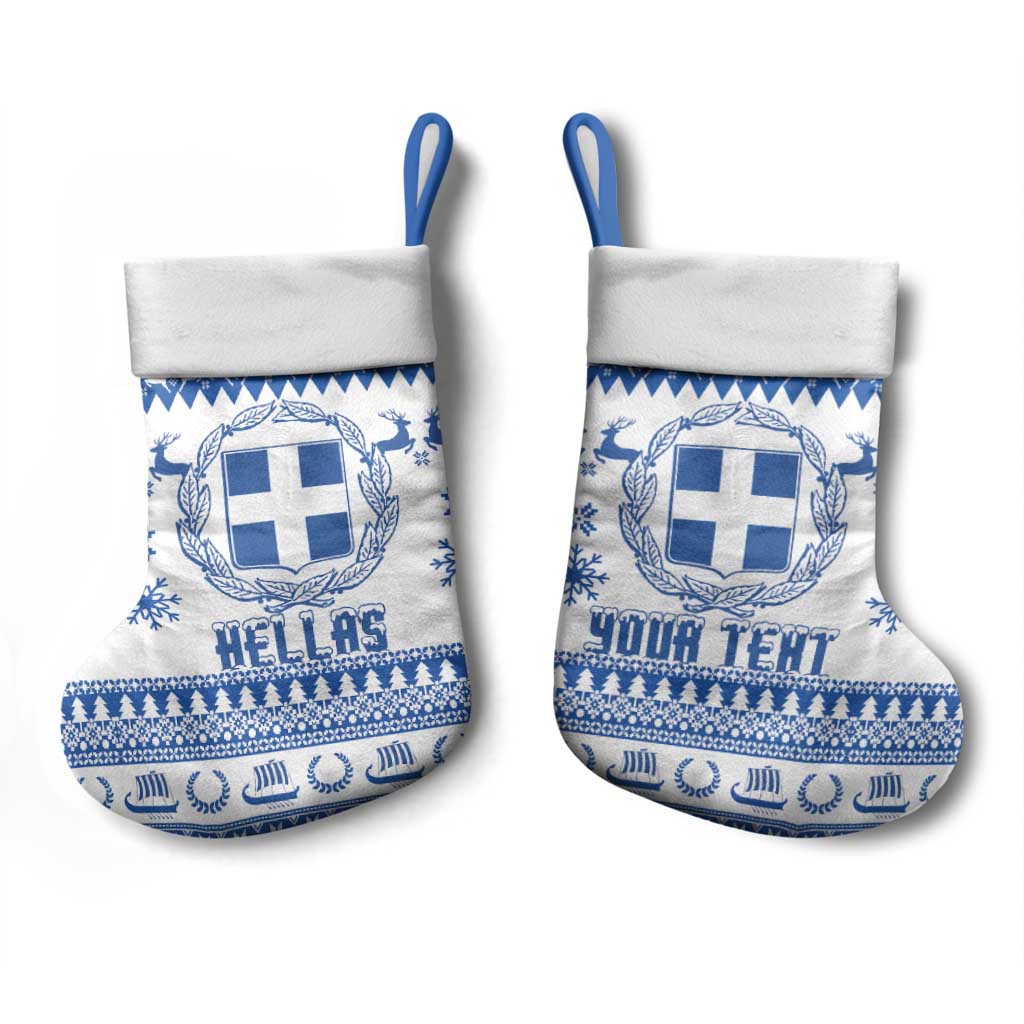 Personalized Christmas Greece Coat Of Arms Christmas Stocking Hellas Kala Christougena - Wonder Print Shop
