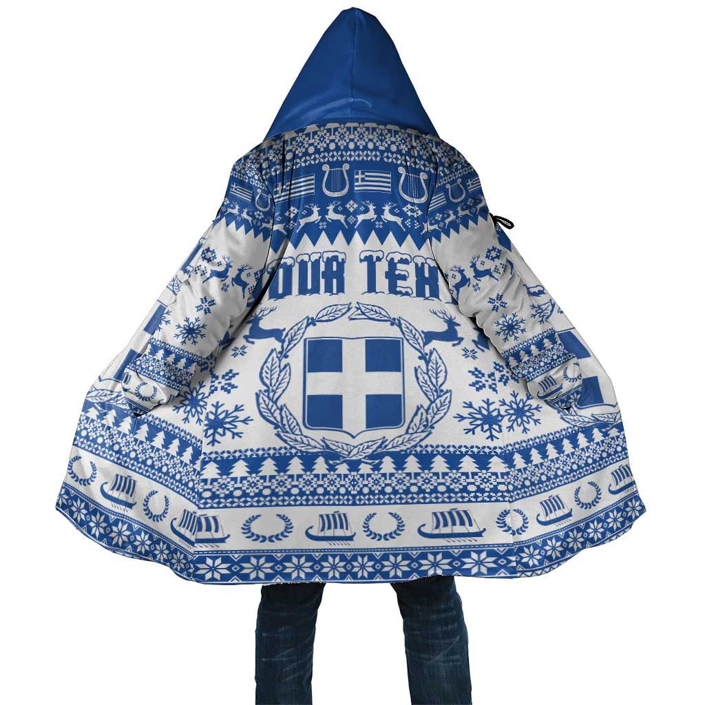 Personalized Christmas Greece Coat Of Arms Cloak Hellas Kala Christougena - Wonder Print Shop