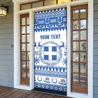 Personalized Christmas Greece Coat Of Arms Door Cover Hellas Kala Christougena - Wonder Print Shop