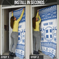 Personalized Christmas Greece Coat Of Arms Door Cover Hellas Kala Christougena - Wonder Print Shop