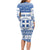 Personalized Christmas Greece Coat Of Arms Family Matching Long Sleeve Bodycon Dress and Hawaiian Shirt Hellas Kala Christougena - Wonder Print Shop