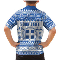 Personalized Christmas Greece Coat Of Arms Family Matching Mermaid Dress and Hawaiian Shirt Hellas Kala Christougena - Wonder Print Shop