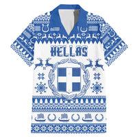 Personalized Christmas Greece Coat Of Arms Family Matching Mermaid Dress and Hawaiian Shirt Hellas Kala Christougena - Wonder Print Shop