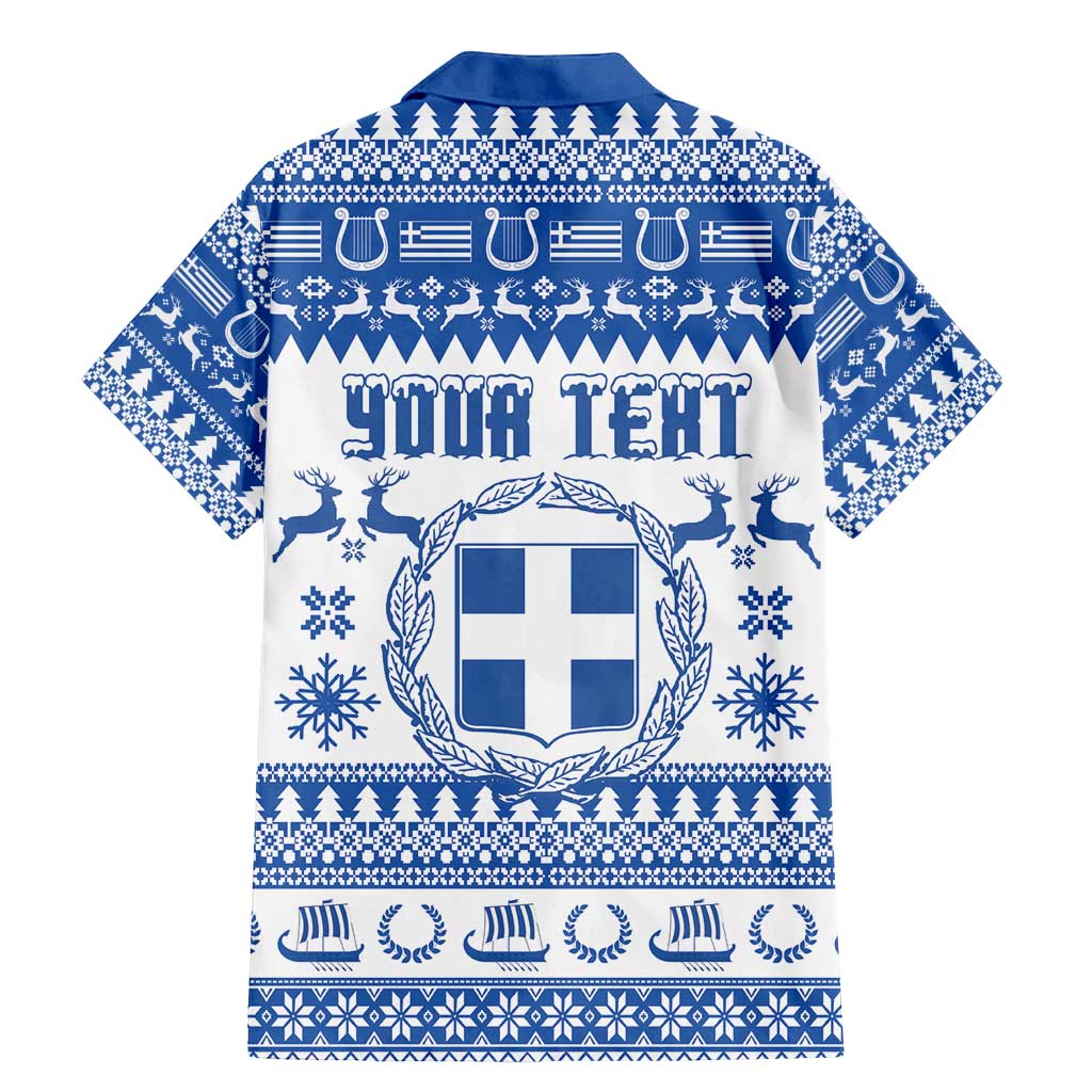 Personalized Christmas Greece Coat Of Arms Family Matching Mermaid Dress and Hawaiian Shirt Hellas Kala Christougena - Wonder Print Shop