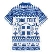 Personalized Christmas Greece Coat Of Arms Family Matching Mermaid Dress and Hawaiian Shirt Hellas Kala Christougena - Wonder Print Shop