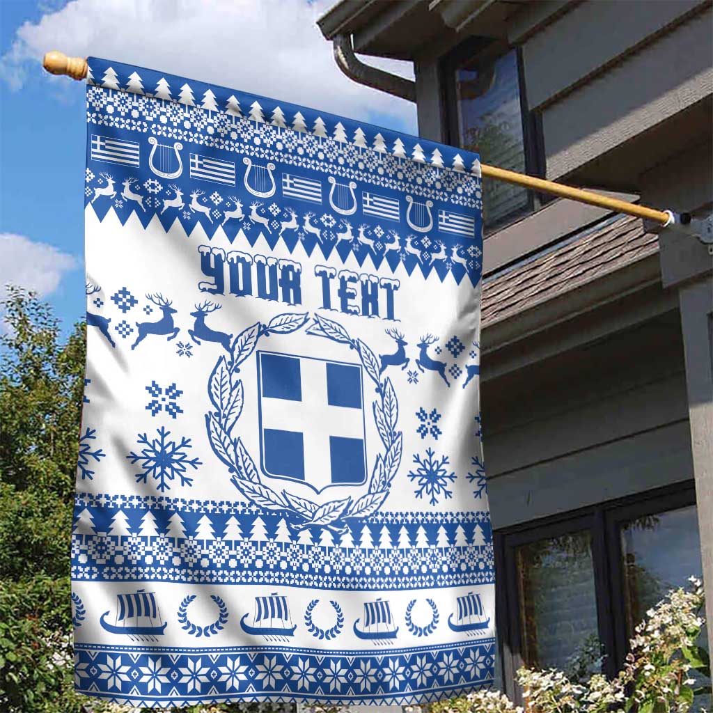 Personalized Christmas Greece Coat Of Arms Garden Flag Hellas Kala Christougena - Wonder Print Shop