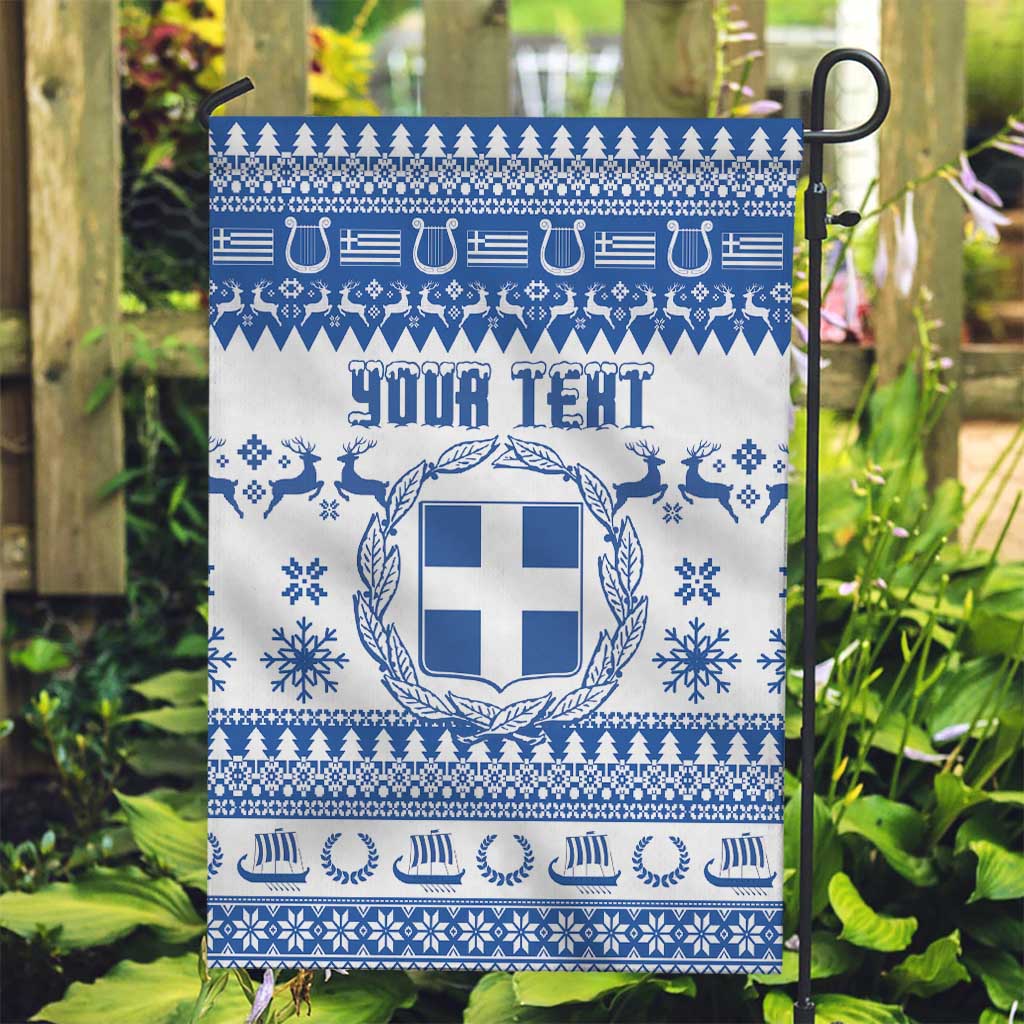 Personalized Christmas Greece Coat Of Arms Garden Flag Hellas Kala Christougena - Wonder Print Shop