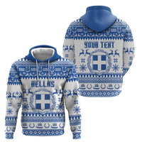 Personalized Christmas Greece Coat Of Arms Hoodie Hellas Kala Christougena - Wonder Print Shop