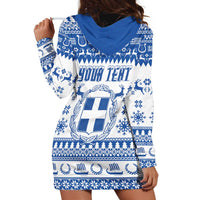 Personalized Christmas Greece Coat Of Arms Hoodie Dress Hellas Kala Christougena - Wonder Print Shop