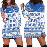 Personalized Christmas Greece Coat Of Arms Hoodie Dress Hellas Kala Christougena - Wonder Print Shop
