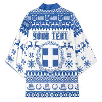 Personalized Christmas Greece Coat Of Arms Kimono Hellas Kala Christougena - Wonder Print Shop