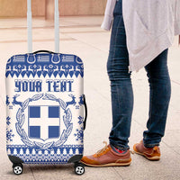Personalized Christmas Greece Coat Of Arms Luggage Cover Hellas Kala Christougena - Wonder Print Shop