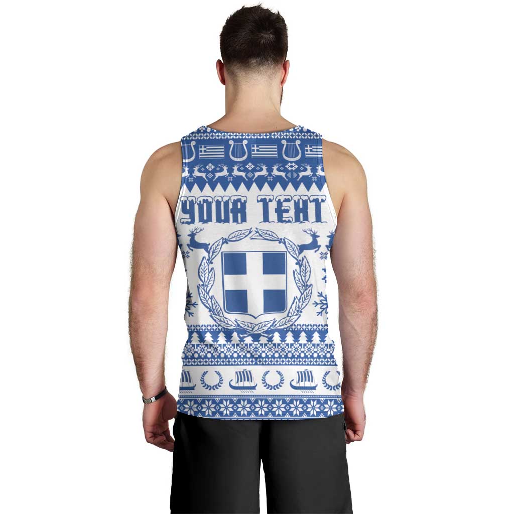 Personalized Christmas Greece Coat Of Arms Men Tank Top Hellas Kala Christougena - Wonder Print Shop