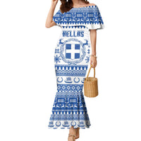 Personalized Christmas Greece Coat Of Arms Mermaid Dress Hellas Kala Christougena - Wonder Print Shop